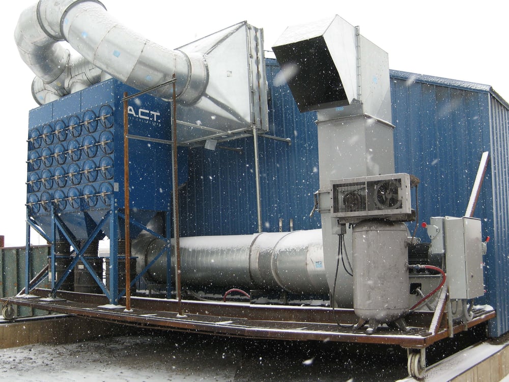 Metalworking Dust Collector Contains Smoke for Metal Recycler A.C.T.